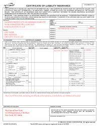 Certificate of Liability Insurance